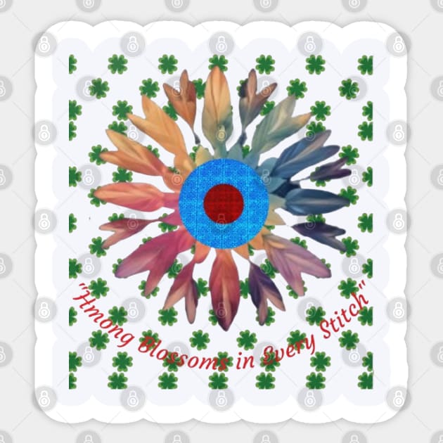 Hmong Blossoms in Every Stitch – Floral Heritage Pattern Sticker by Pimcolle